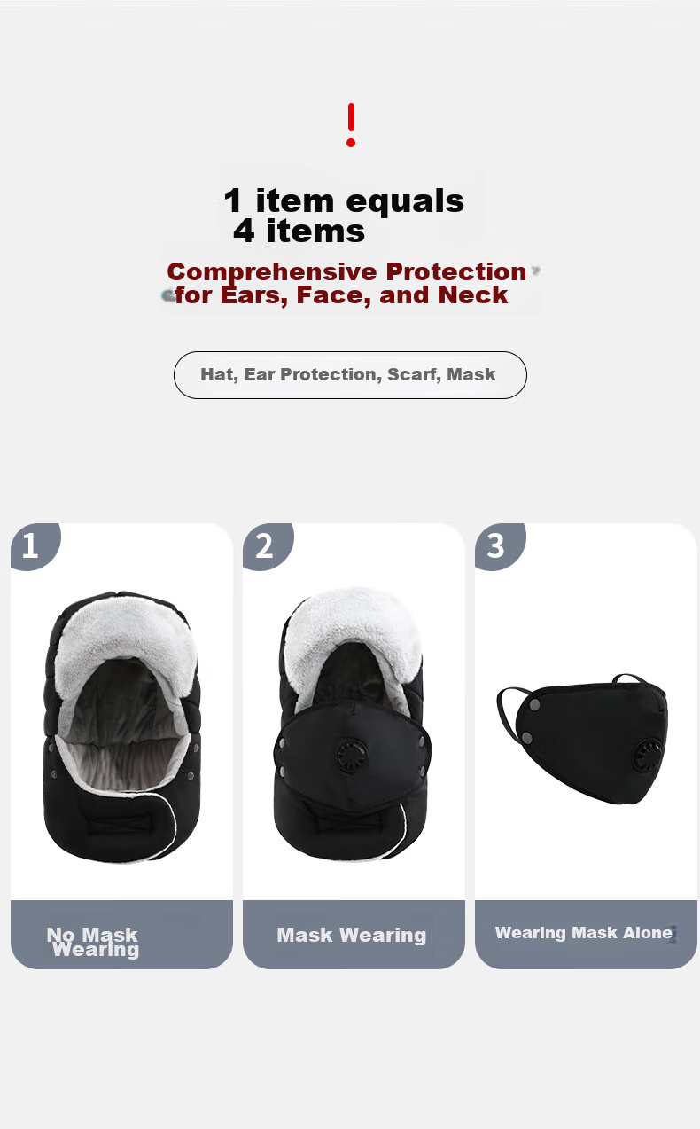 Nanjiren Men's Winter Hat, Fleece-Lined Thickened Lei Feng Cap, Warm Cold-Proof Hat, Cycling Cotton Hat for Women N2E1X827633 Black 3