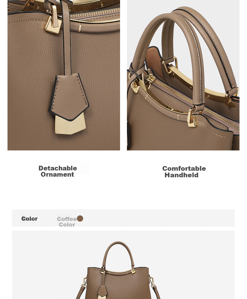 C.BANNER Leather Handbag, Women's Bag, Tote Bag, Large Capacity, Shoulder Crossbody, High-End Birthday Mother's Day Gift, Practical Present for Mom 4