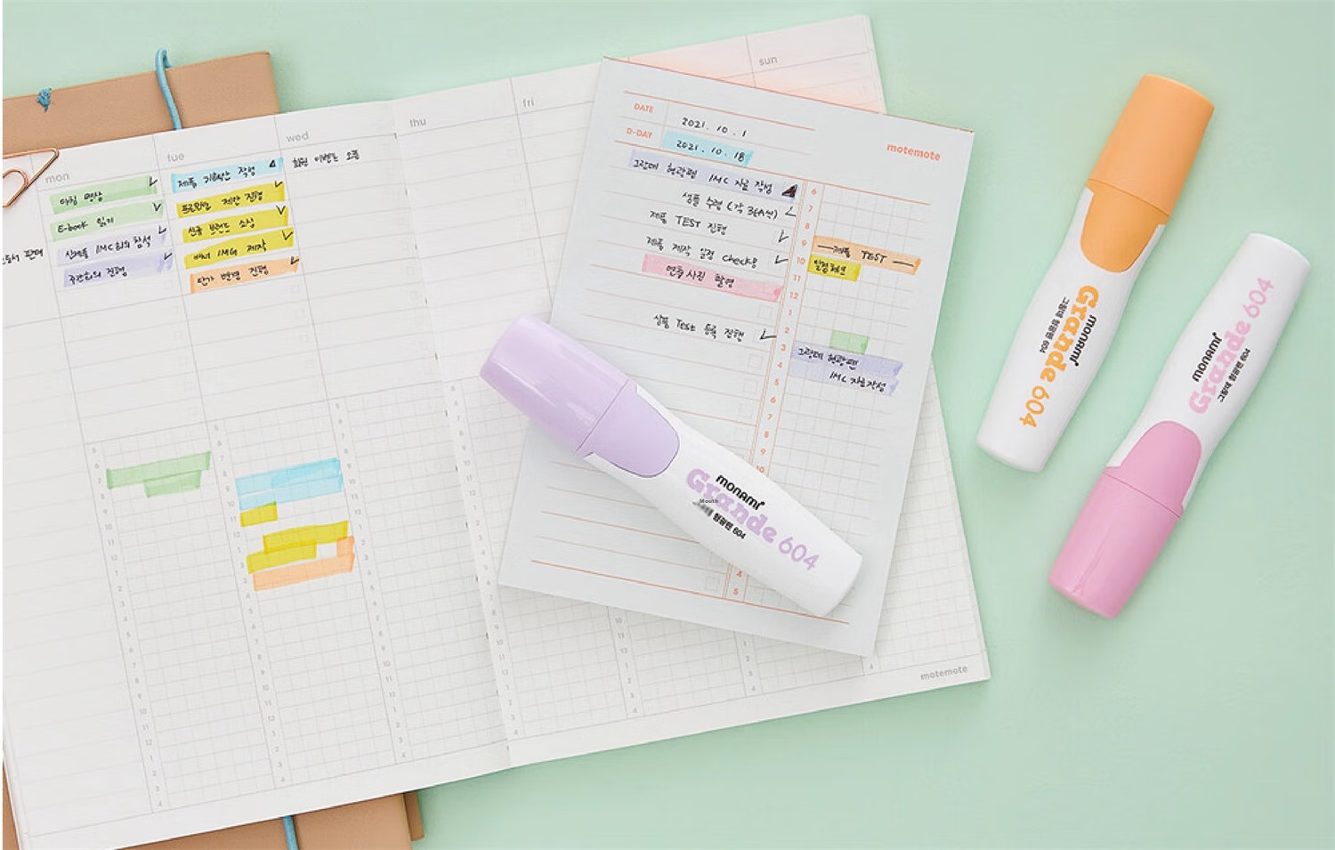 Monami Imported New 604 Quick-Drying Highlighter Marker, Colorful Doodle Pen, Soft Colors, 6-Color Set, 06025Z06 5