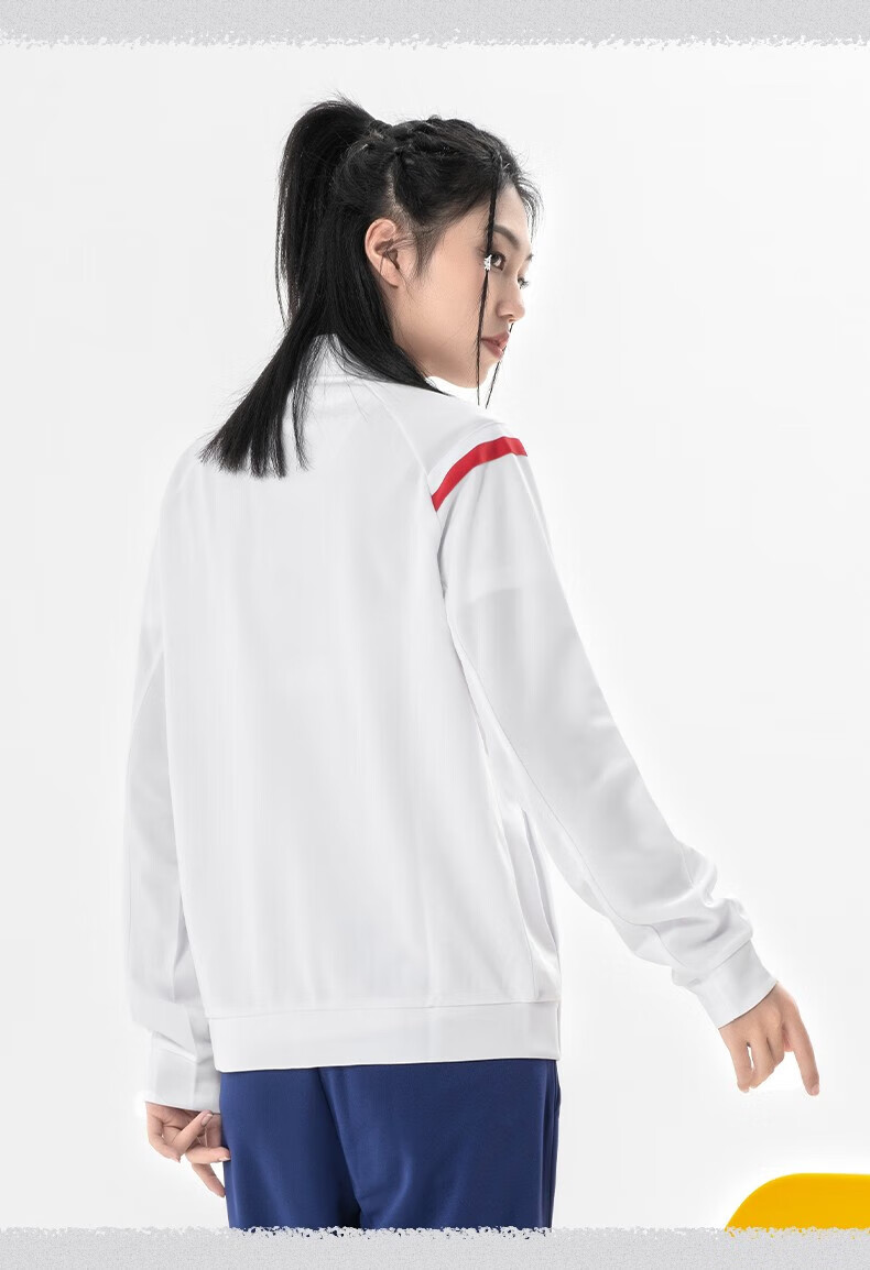 Li-Ning Badminton Outfit, Unisex Long Sports Set, Running And Fitness Sweatshirt, Standard White, 3XL 7