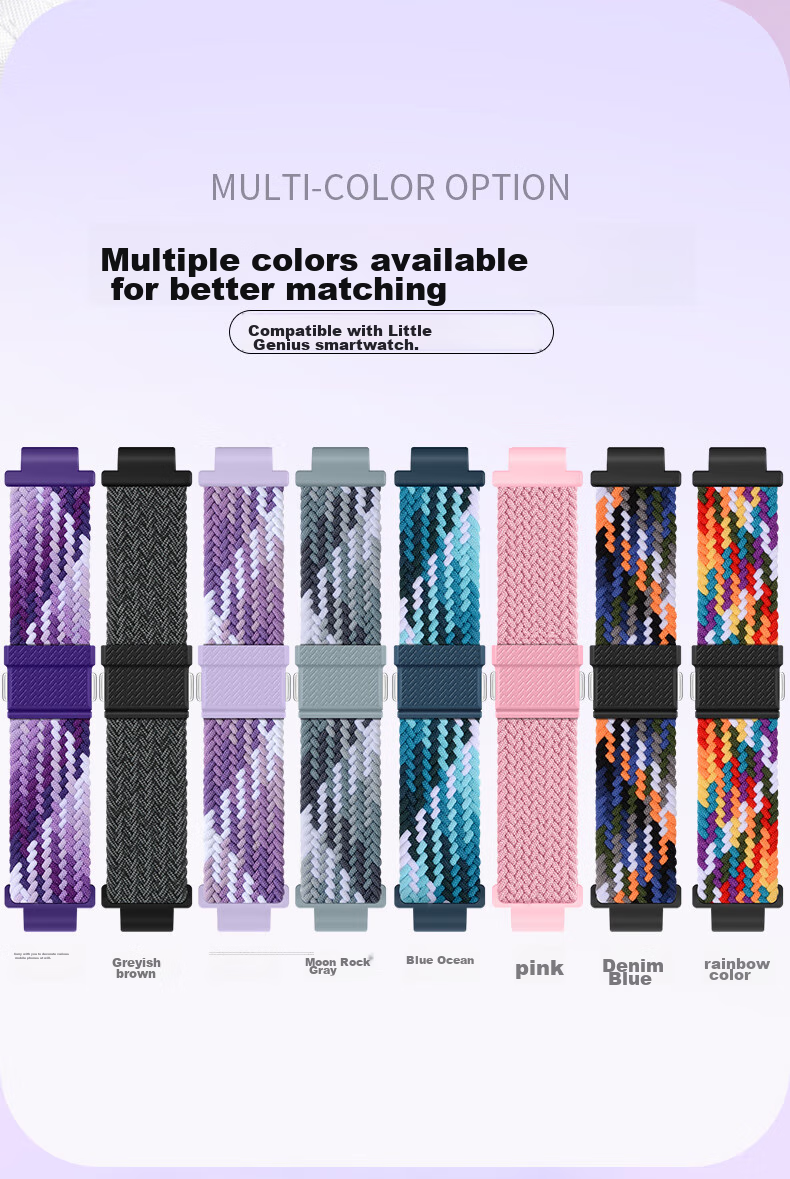 Watchbond Compatible with Xiaotianc Z8 Children's Smartwatch Strap, Suitable for Z10/Z9/Z8A/Z7/Z6/Z5 Braided Magnetic Clasp Watchband, Replacement for Q2A/Q1R/D3 Y01A Wristband 15