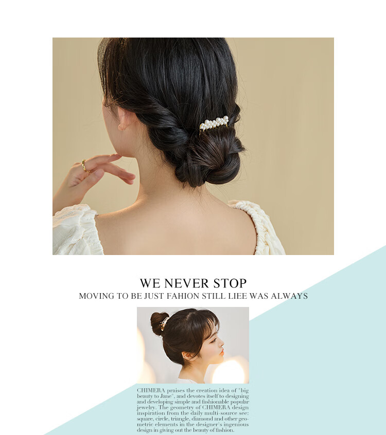 CHIMERA Freshwater Pearl Hair Comb, Bun Maker, Flyaway Hair Tamer, Bangs Clip, High-End Hairpin for Women, Mid-Autumn Festival Gift 10
