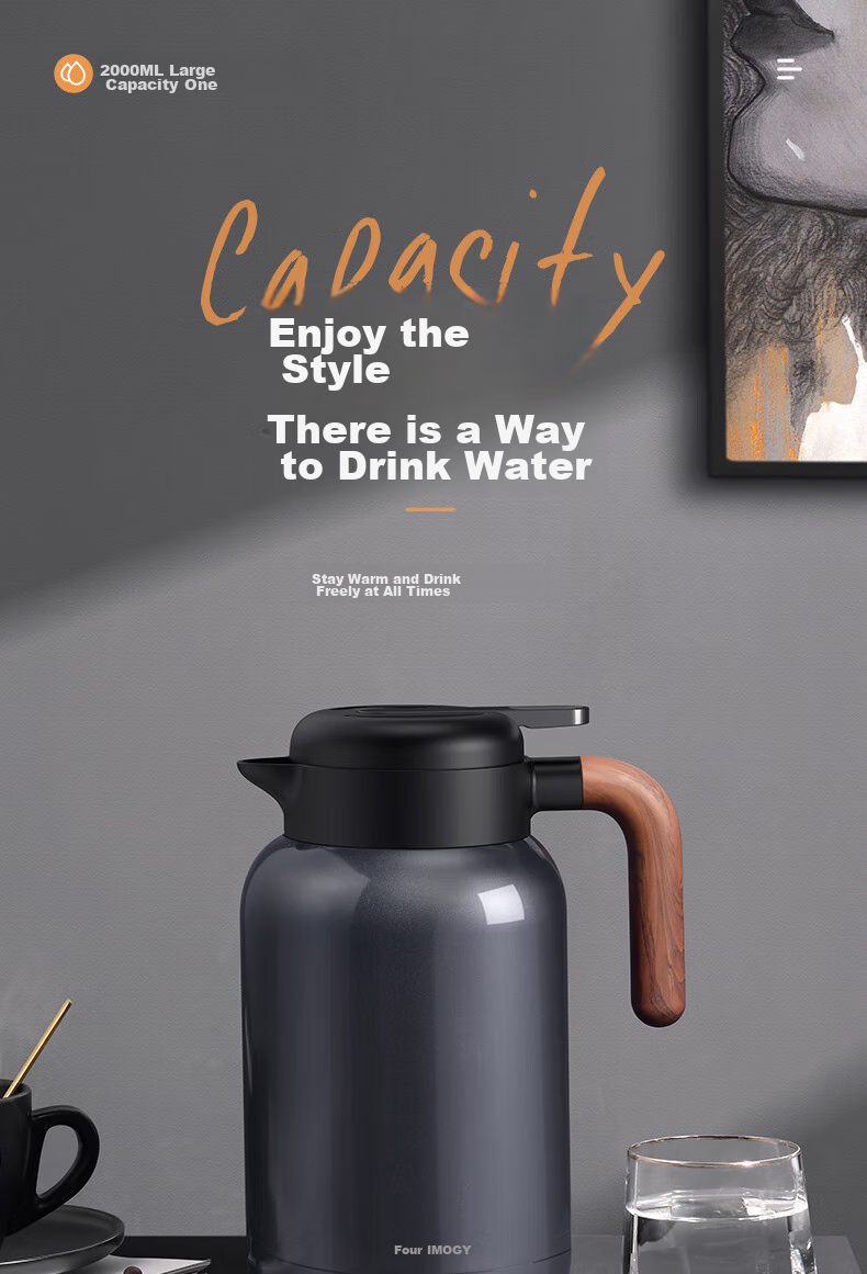 IMOGY IMOGY Insulated Thermos for Home Use, Tea Steeping Pot with Temperature Display, Hot Water Kettle, 316L Stainless Steel Steeping Pot, Warm Water Jug 2
