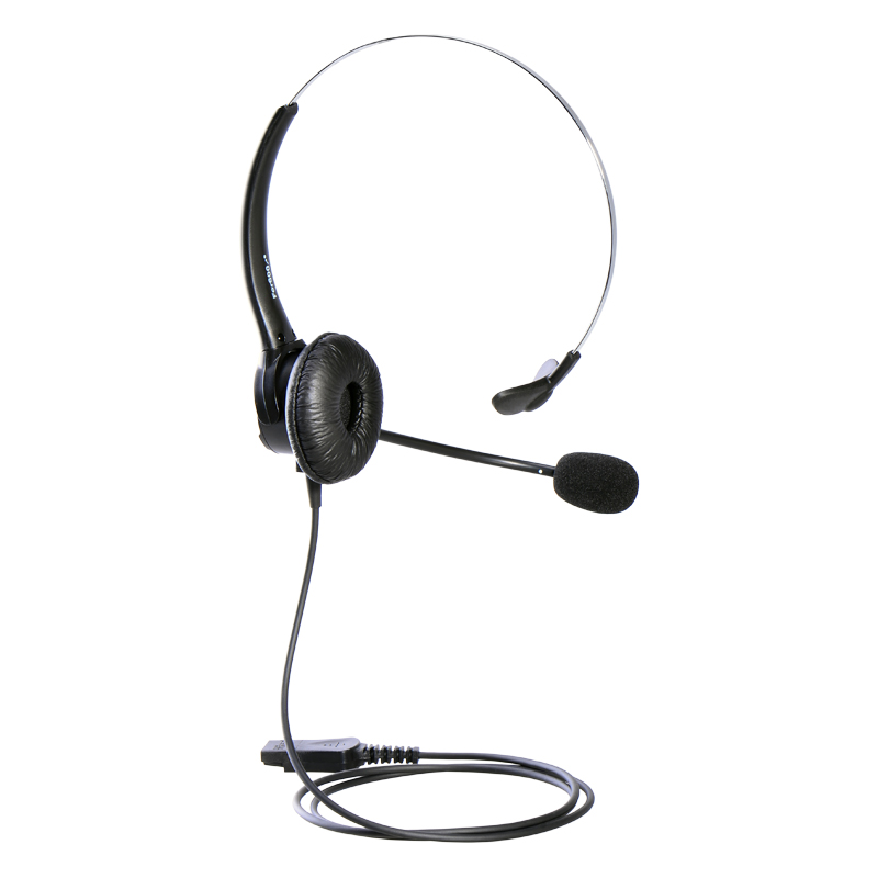 HION FOR600 Single-Ear Headset for Call Centers, Customer Service Headphones - USB + Dual Microphone with Smart Noise Cancellation (B8)