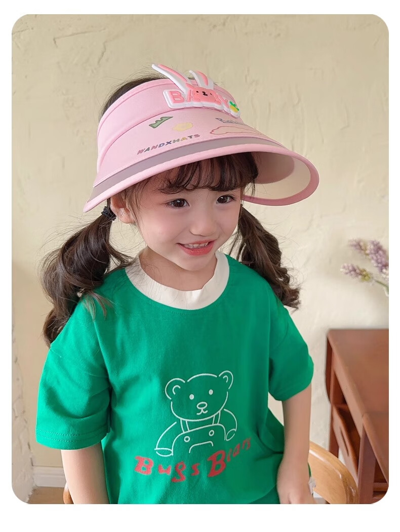 Ousen Children's Sun Protection Hat, New Summer Style Baby Sun Visor Cap, Little Girl UV Protection Wide Brim Hat, Girls' Visor Cap 5