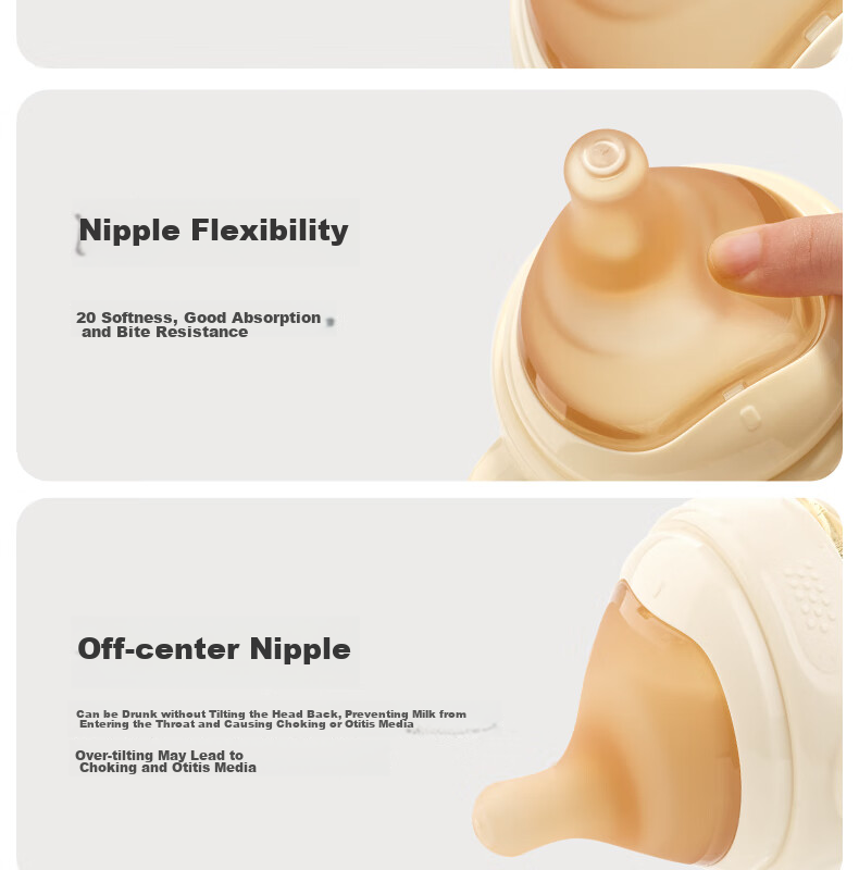 YEEHOO Newborn Anti-Colic Noble Bottle, Baby PPSU Bottle 240ml, Y Size Nipple + Straw Nipple 12
