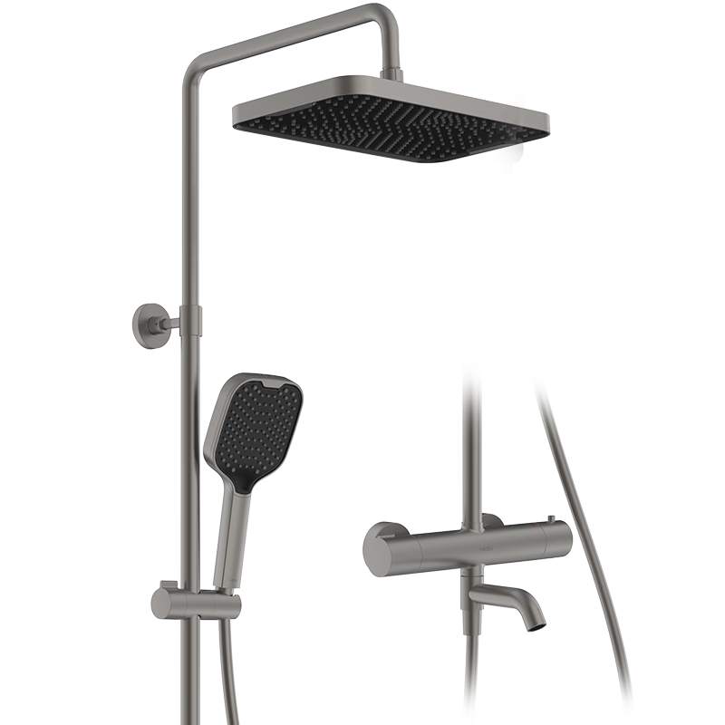HEGII Shower Head, Smart Constant Temperature Anti-Scalding Square Large Screen Top Spray Shower Head Complete Set HMF957-333