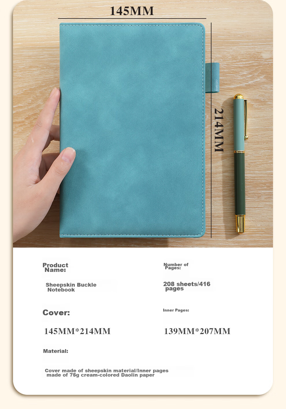 Faramon Notebook A5 Thick Journal Business Lambskin Cover Vintage Notebook Work Diary Meeting Minutes Book Office Stationery Customizable Brow 18