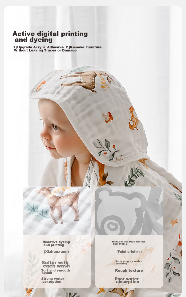 EMXEE Baby Drool Bib, Newborn Pure Cotton Soft Gauze Square Towel, Ultra-Soft Baby Face Towel, Children's Towel, 4-Pack 16