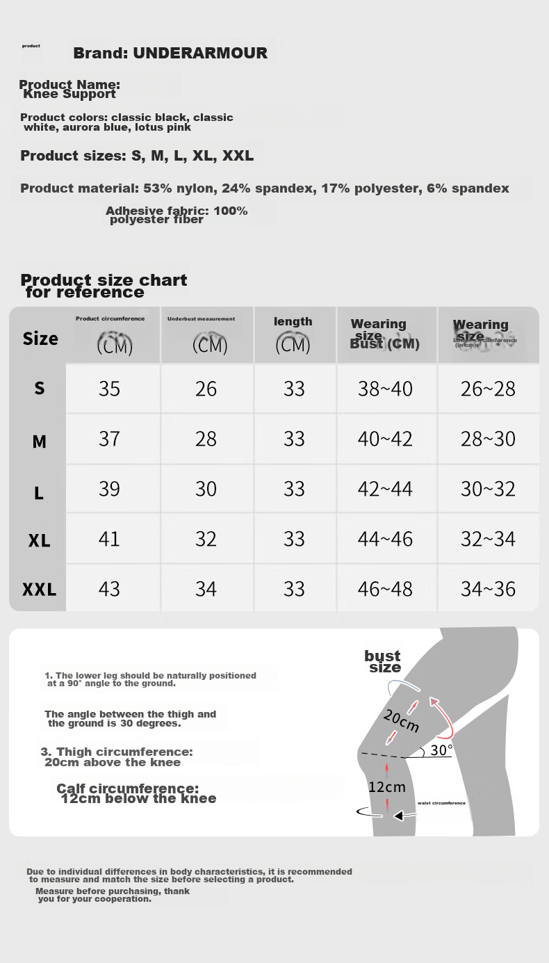 Under Armour Knee Brace for Sports, Running, Warmth, Arthritis, Meniscus, Medical-Grade, Basketball, Badminton, Black, Size M 18