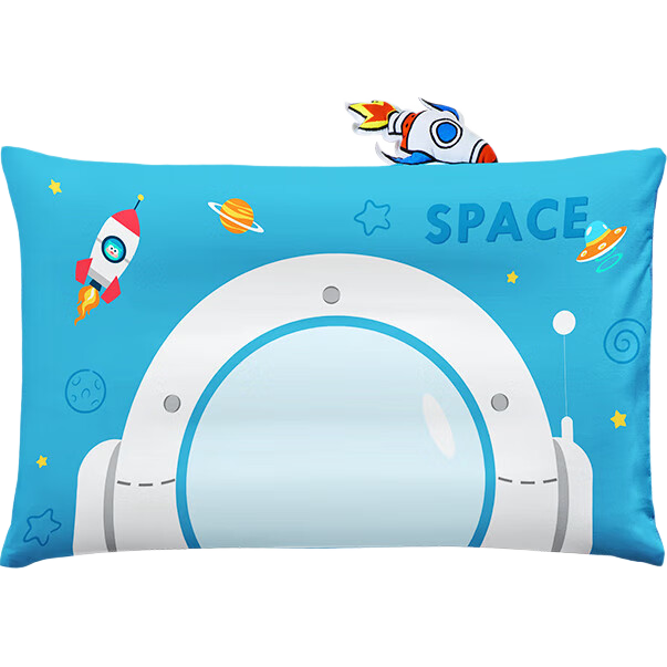 Pilu Children's Pillow Core, Class A Antibacterial, Washable, for Ages 3-6 Kindergarten Nap Pillow, Astronaut Design, 30*50cm