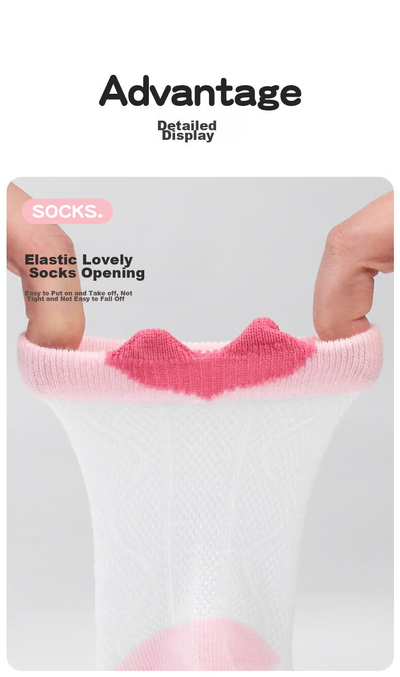 Babi Girls' Socks, Summer Thin Cotton Socks, Big Girls' Baby Spring And Autumn Mesh Socks, Children's Mid-Calf Socks, Size 16-18 8