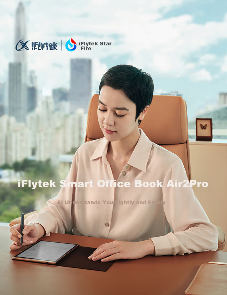 IFLYTEK Smart Office Notebook Air 2 Pro Starlight Gold - Elephant Gray, 8.2-Inch E-Reader with E-Ink Screen, Tablet Computer, E-Paper Notebook, Voice-To Functio 1