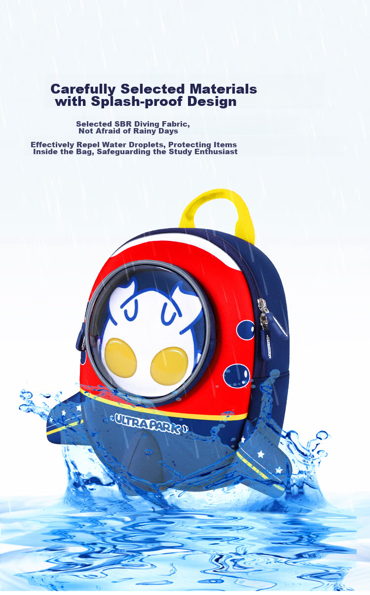 S.X-ZEBRA Ultraman Kindergarten Backpack for 3-5 Year Old Boys, Anti-Lost Travel Children's Double Shoulder Small Backpack 80069 Blue 11