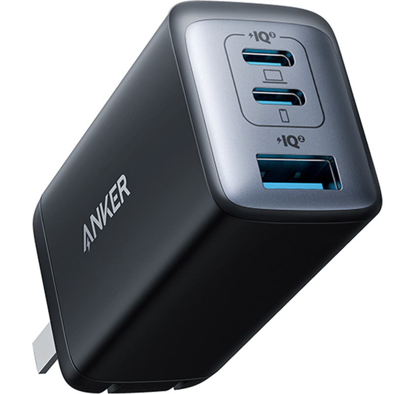 ANKER 65W Charger A2667 GaN Type-C Fast Charging PD45W Compatible with Apple IPhone 17, DJI Pocket 4 Laptop USB Plug Black