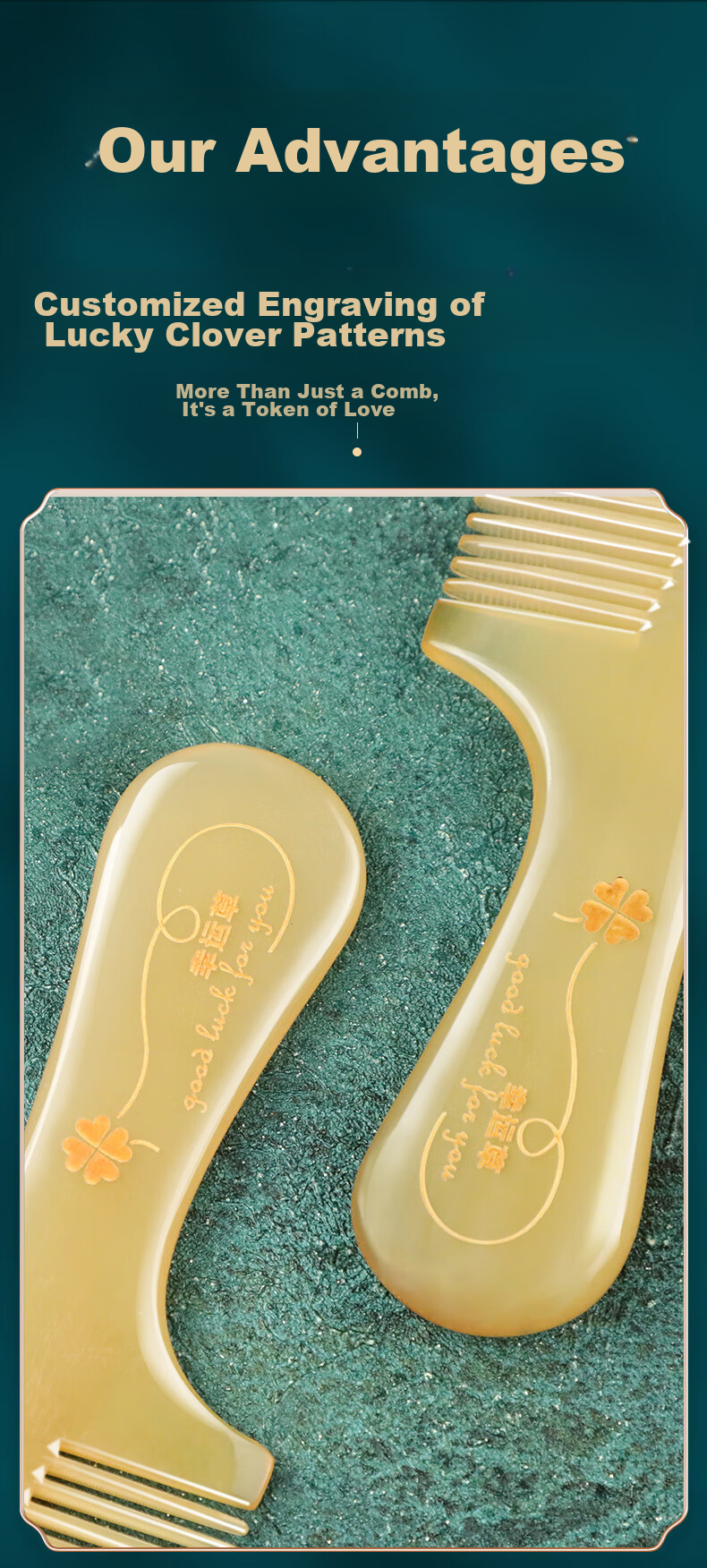 Yumeiren Comb, White Buffalo Horn Comb, Thickened And Enlarged, Women's Massage Comb, Wedding Gift, Birthday Present for Girlfriend 9
