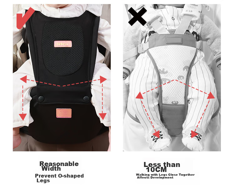 Bébéar Baby Carrier, Lightweight Waist Support Stool, All Seasons, 0-36 Months, Outdoor Baby-Carrying Essential, V26 Upgraded Version - Misty Gray 14
