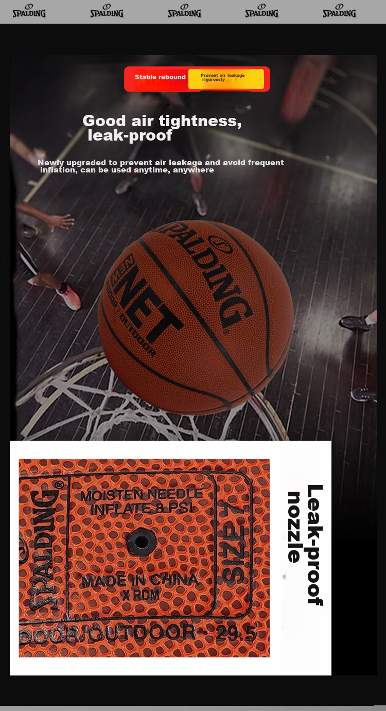 SPALDING SPALDING Rose Gold Classic Series Moisture-Absorbing PU Adult Size 7 Basketball 77-870Y 7
