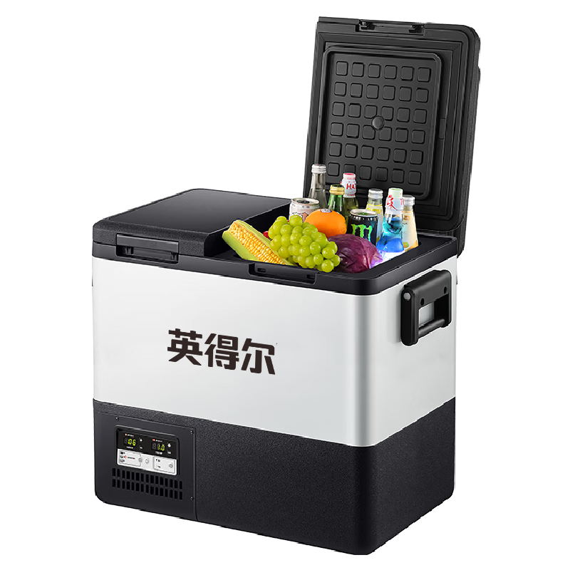 Yingdeer Car Refrigerator, Compressor, 45L, Dual Temperature Control, Double Doors, for Car And Home Use, 12V/24V/220V, Three-Year Warranty, M45