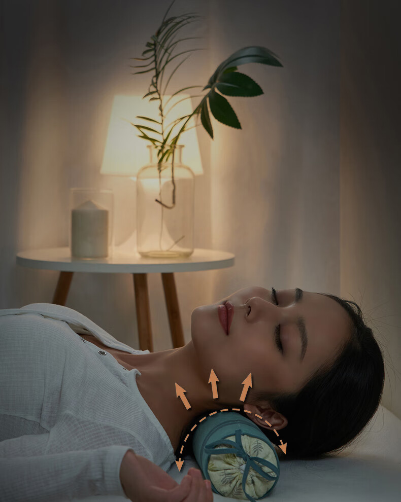 Shangfan Cervical Pillow with Cassia Seed Hard Pillow, Round Cylindrical Pillow, Candy Pillow, Adjustable Firmness And Height 6