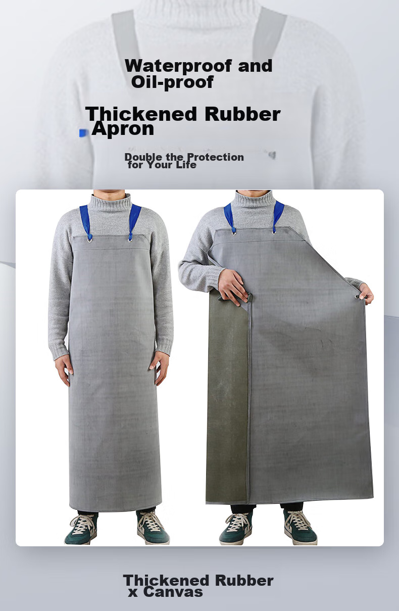 Zheye Black And Red Composite Apron, Double-Layer Thickened Waterproof And Stain-Resistant, Acid And Alkali Resistant PVC Sleeveless Leather Waist Apron ZY299 1