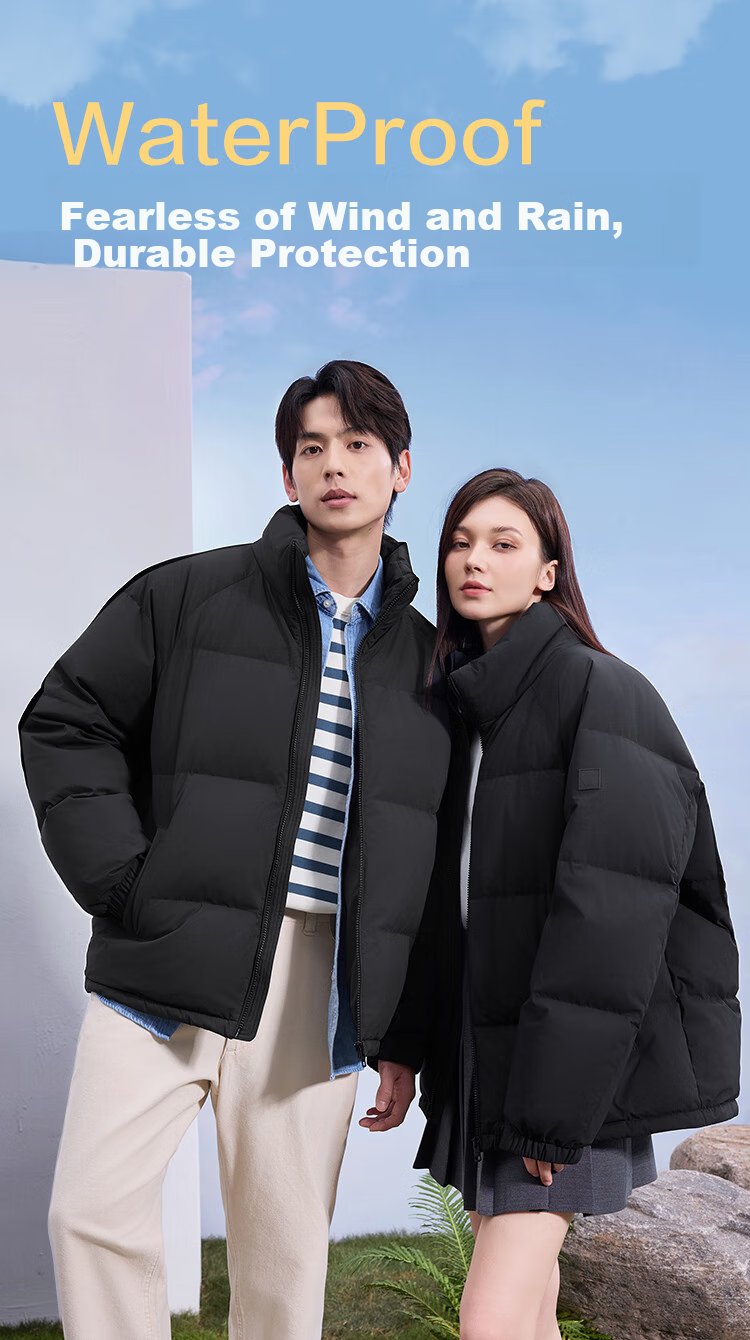 JD Original down Jacket for Men And Women, Couple Style, Duck Down Winter Warm Coat Puffer Jacket Thickened Short Pure Gray 2XL 6