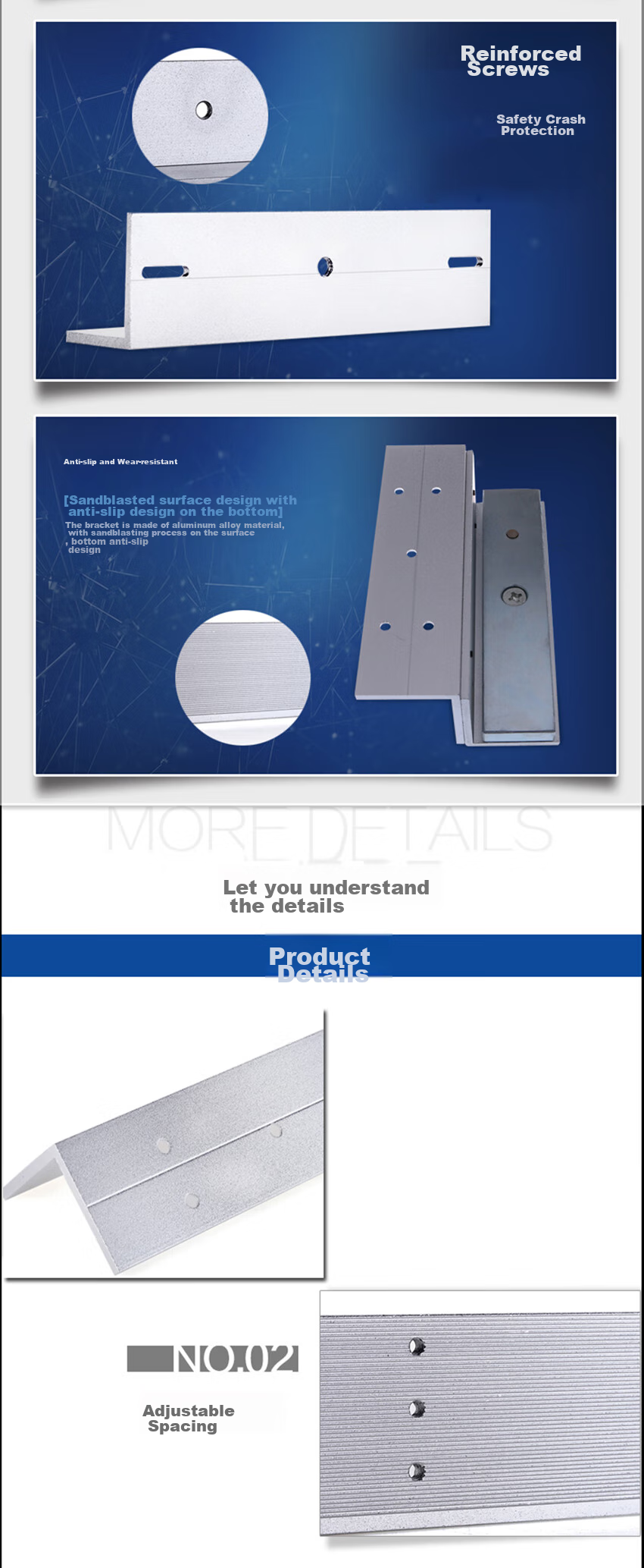 Yikatong EKATO Access Control 280 Magnetic Lock ZL Bracket, Access Control System 280 Electromagnetic Lock/magnetic Lock ZL Bracket Three-Piece Set 1