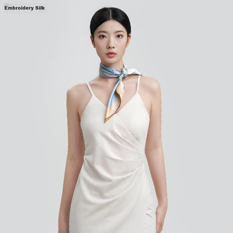 Xiuniangsihou 100% Mulberry Silk Women's High-Quality Square Scarf Silk Gift Box for Mother, Girlfriend, Birthday Present