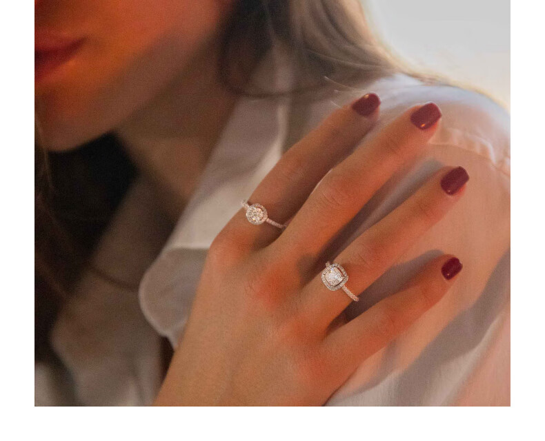 APM Monaco Diamond Sugar Cube Ring, Luxurious High-End Couple Rings, Birthday Gift for Girlfriend Or Wife 7