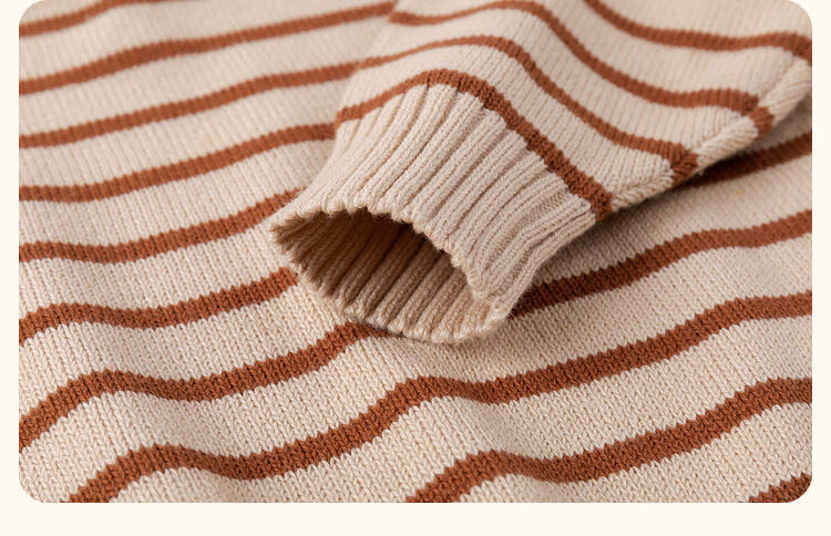 Dudu Baby Striped Sweater Winter Warm Top Children's Clothing Infant Girls Winter Wear Blue Gray White Stripes 15