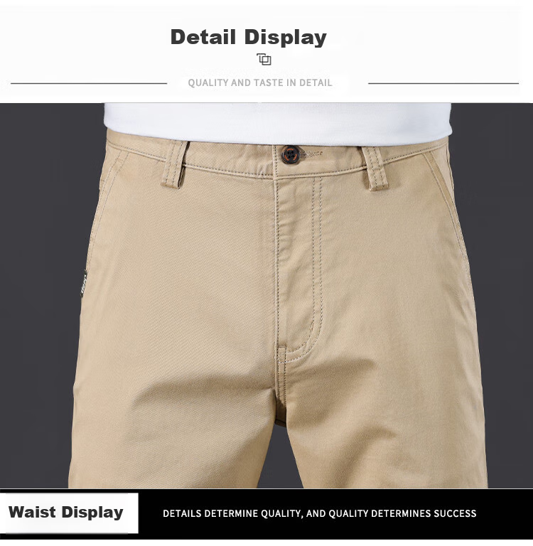 JEEP High-End Men's Casual Pants, 2026 New Summer Thin Loose Straight-Leg Business Pure Cotton Trousers for Me 26
