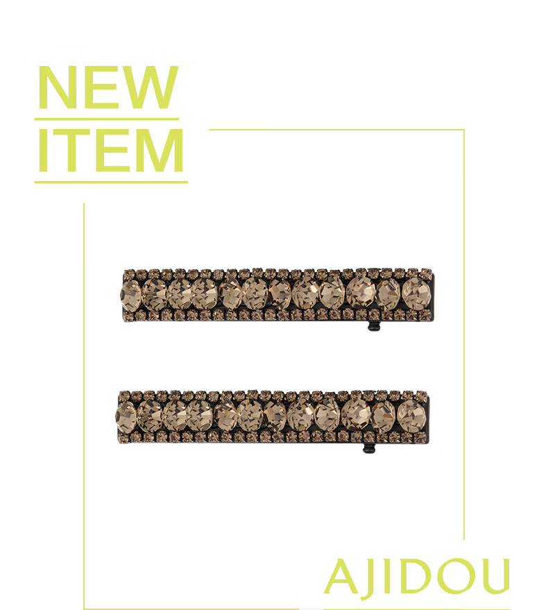 Aji Bean Hair Clip Sparkling Craft Imitation Crystal Fashion Simple Sweet Duckbill Clip Side Clip 2025 Spring New Arrival 2