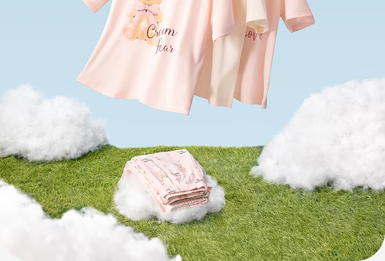 YING BO LUN Summer Girls' Pajamas, Thin Style for Older Children, Home Wear, Short-Sleeve Set for Girls, Kids' Air Conditioning Clothes, Pink, Size 175 7