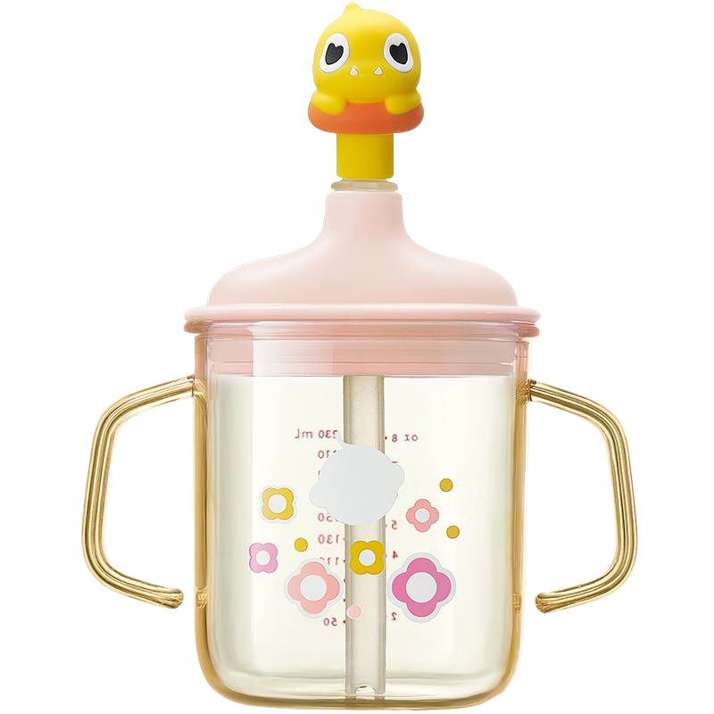 Babycare Children's Milk Cup for Ages 1-3 And Above, Water And Milk Bottle with PPSU Material, Graduated Scale, Direct Drinking Straw - Full Cup 330ml