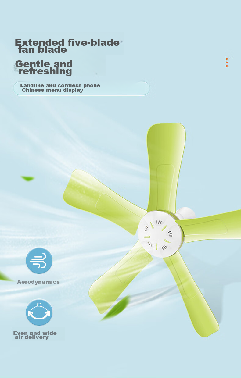 HANASS Electric Fan/Small Ceiling Fan, Quiet Office Fan, Student Companion, Dorm Bedside Mosquito Net, Bed Fan, Five-Blade Mini Fan, Back-To Gift, Housewarming Present for Men And Women Students 2