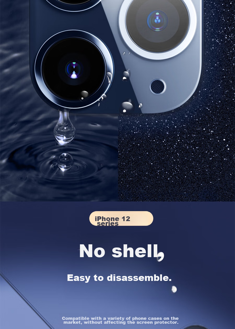 ESCASE IPhone 12 Full Coverage Camera Lens Protector, Flexible Curved Edge Tempered Glass Film for IPhone 12 Rear Camera Protection, Scratch-Resistant 6.1 HD Clear 13
