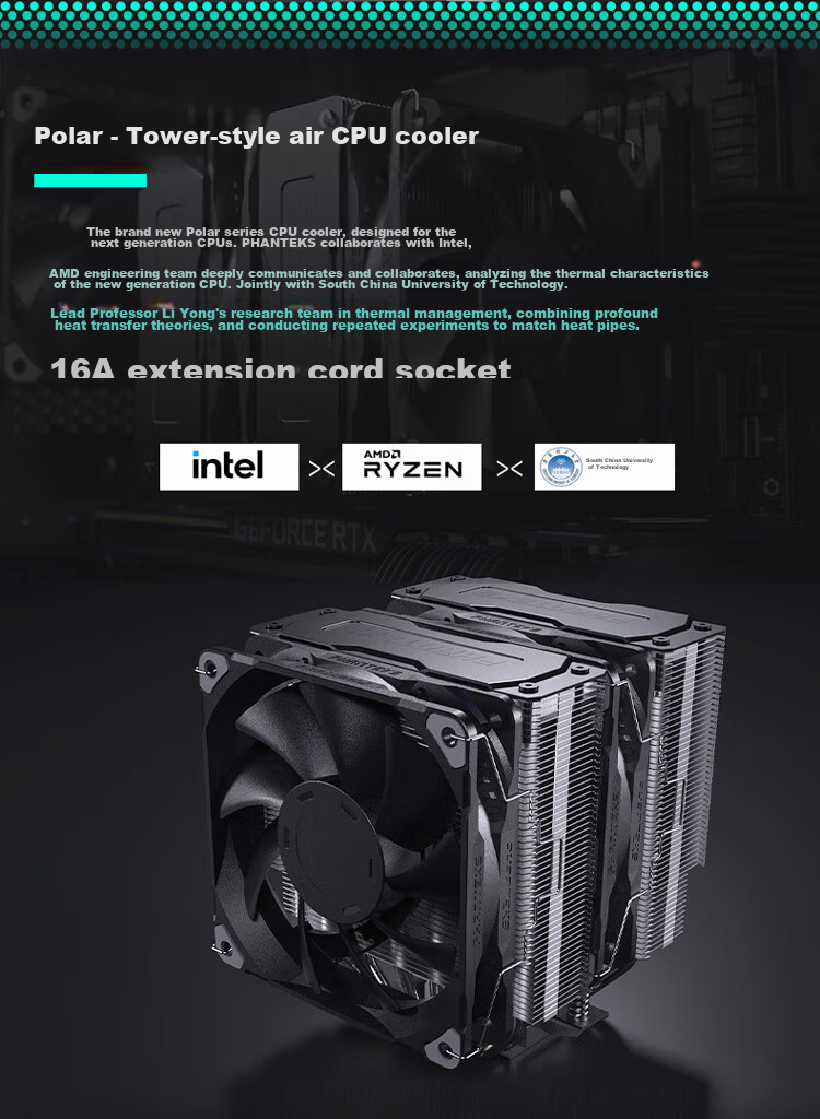 PHANTEKS Polar T6 White Anti-Gravity Dual Tower Air Cooler CPU Heatsink (PWM Dual ARGB Fans, Includes High-Nano Thermal Paste, Heat Spreader, And Noise Reduction Device) 6