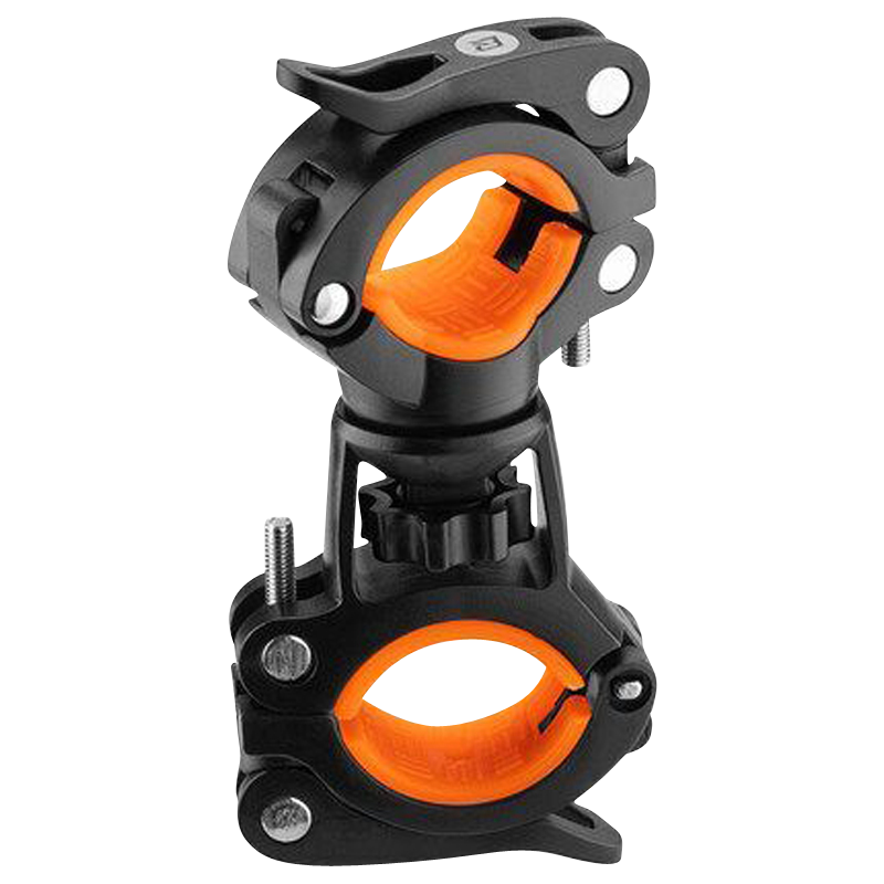 ROCKBROS Bicycle Light Mount, Flashlight Clamp, Front Light Bracket, Fixed Mount, Lamp Holder, Motorcycle Riding Accessory, Black And Orange Color