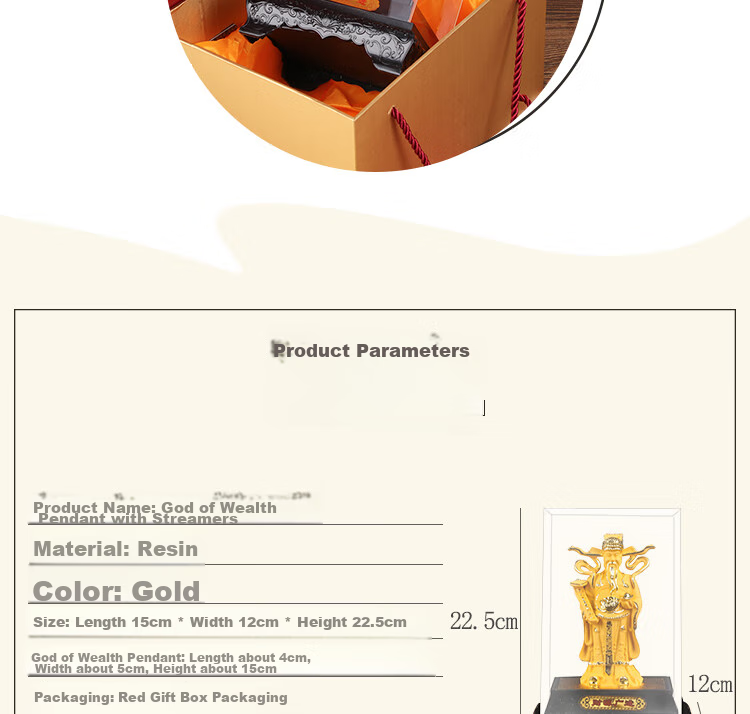 TaTanice Fortune God Decorative Ornament, Golden Buddha Statue for Home Decoration, Wealth And Safety Figurine, Business Gift for Grand Opening, Present for Clients 3