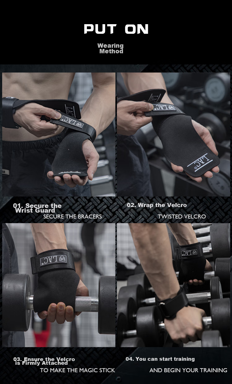 LAC Pull-Up Assist Band Fitness Gloves for Men, Pull-Up Bar, Dumbbell Grip Band, Sports Wrist Guard, Non-Slip, One Pair 6