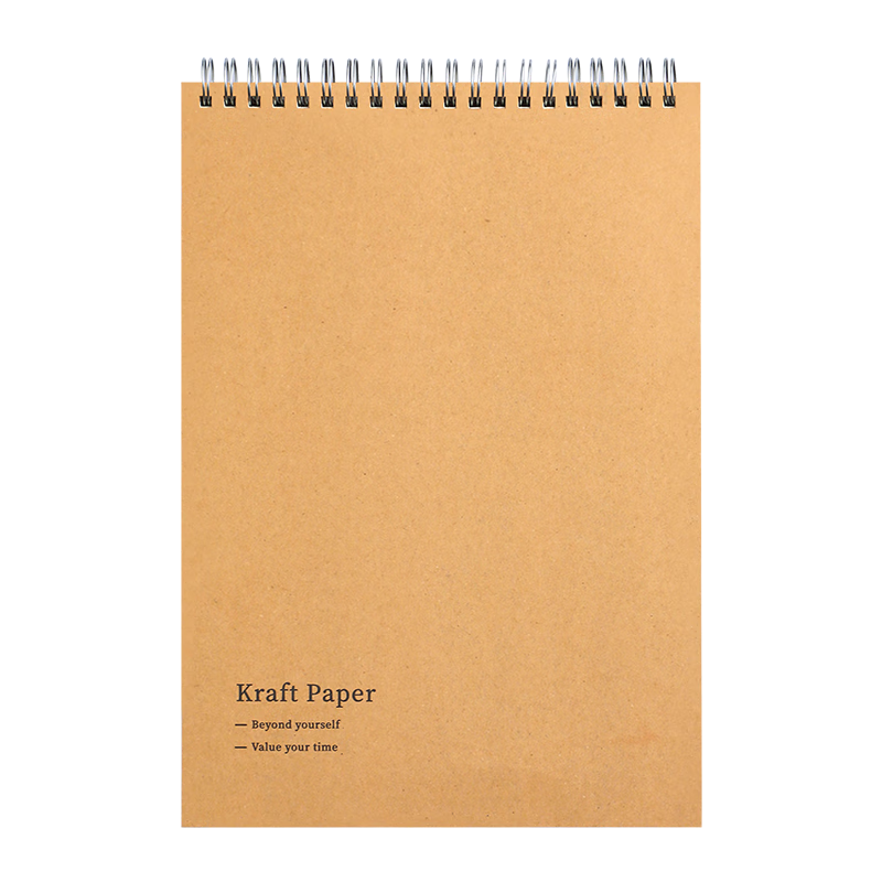 Jiaranheng [2-Pack] Top-Flipped Spiral Notebook B5, Kraft Paper Lined Notebook, Journal for Middle School, High School And College Students, Exam Preparation Workbook, B5 Kraft Paper