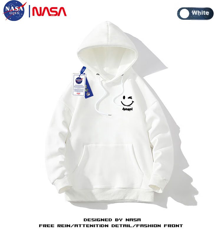 NASA GISS Official Collaboration Hoodie for Men, Autumn Loose-Fit Sweatshirt Pullover Top, Black, 2XL 10