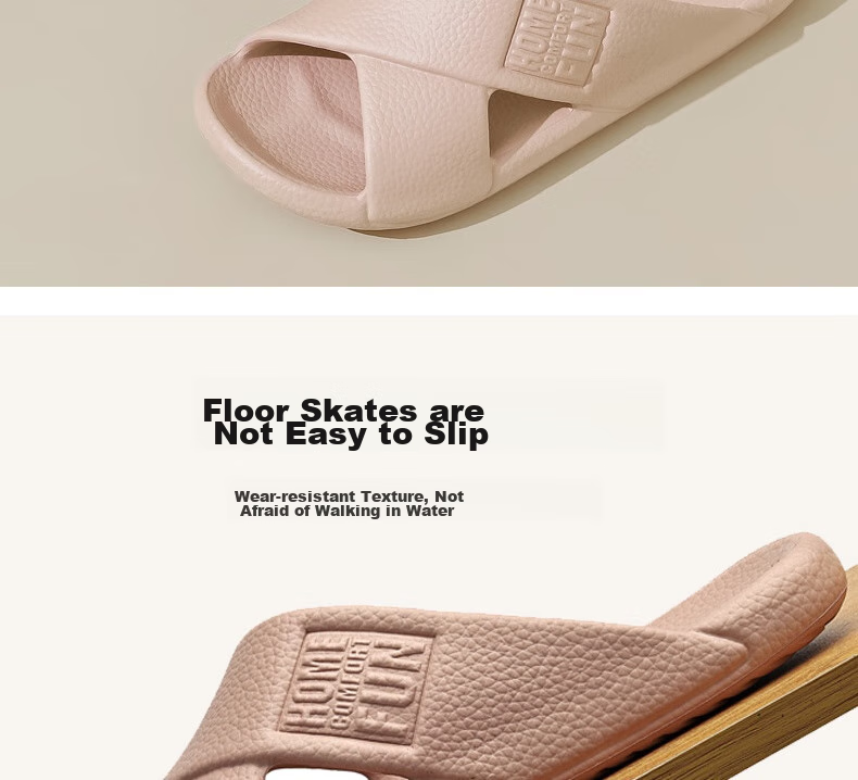 Huameijianbu Cross Mocha Slippers, Couples Bathroom Indoor And Outdoor Thick Soft Sole Non-Slip Sandals HM600, Taro Purple, Size 39-40 9