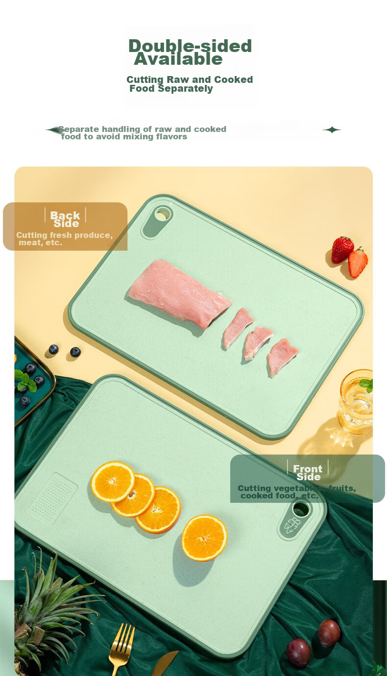 Suncha Antibacterial And Mold-Resistant Cutting Board, Fruit And Baby Food Board, Double-Sided Chopping Board for Home Use, Sticky Plastic Cutting Block, 40*28*1 6