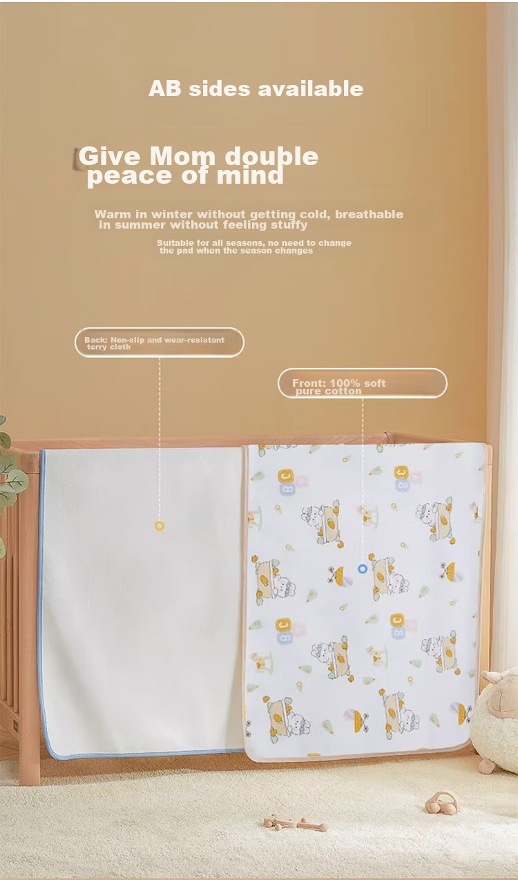 More Rabbit Baby Waterproof Washable Breathable A-Class Large Urine Pad for Boys and Girls Diaper Care Mat 70*100cm 7