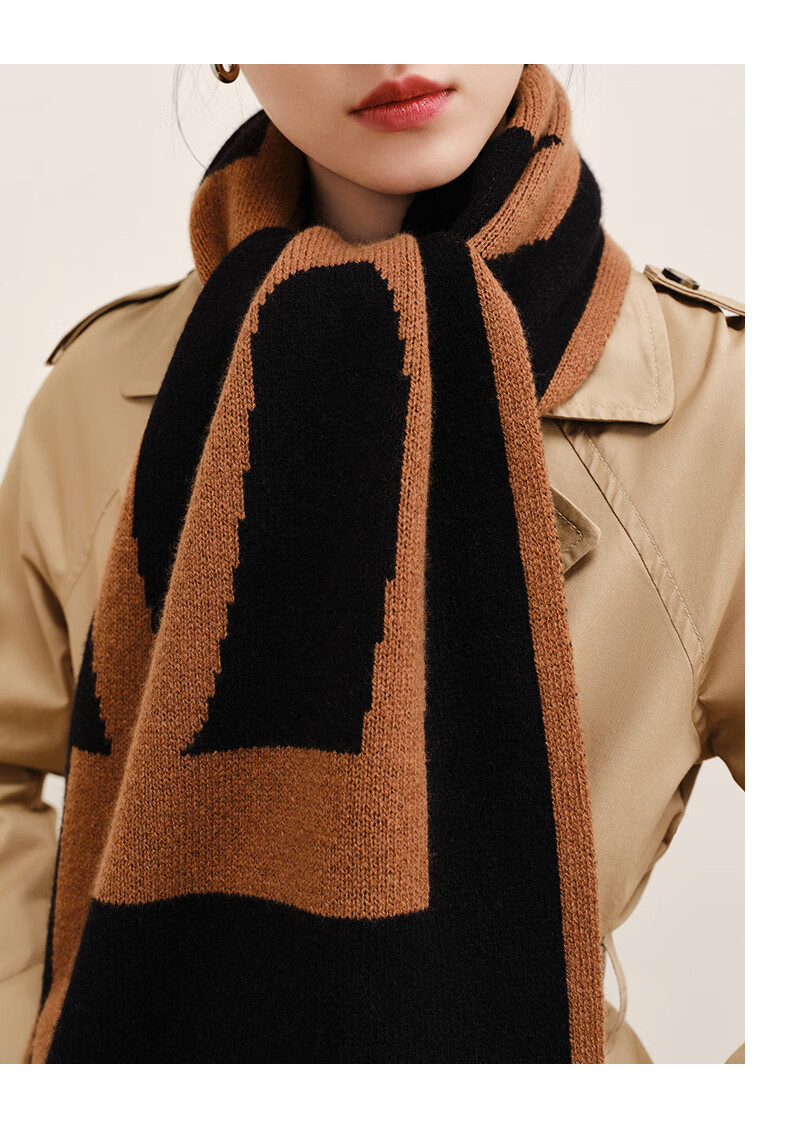 Wanshili WENSLI Pure Wool Scarf for Women, Winter Style Neck Warmer, Birthday Gift for Girlfriend, Gift Box Set, W Dajie World 19