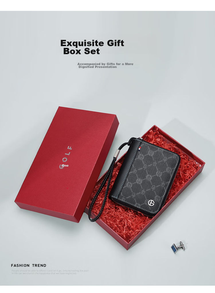 GOLF Card Holder for Men, Multi-Slot Anti-Theft Wallet, Bank Card Holder, Large Capacity Coin Purse, Business Card Holder, Card Case Gift Box Set 10