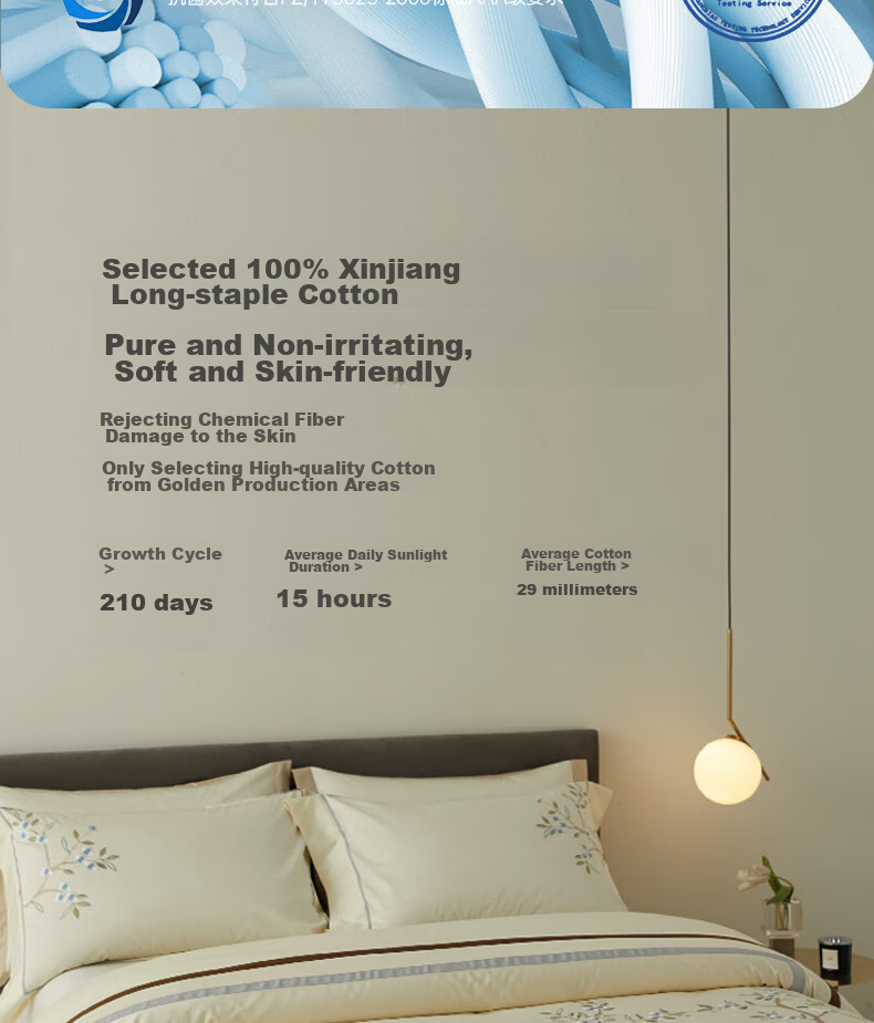 Chaoge [New Chinese Style] Xinjiang Long-Staple Cotton 100S Embroidered Bedding, All-Season Four-Piece Set, Pure Cotton Home Use Skin-Friendly Double Duvet Cover 6