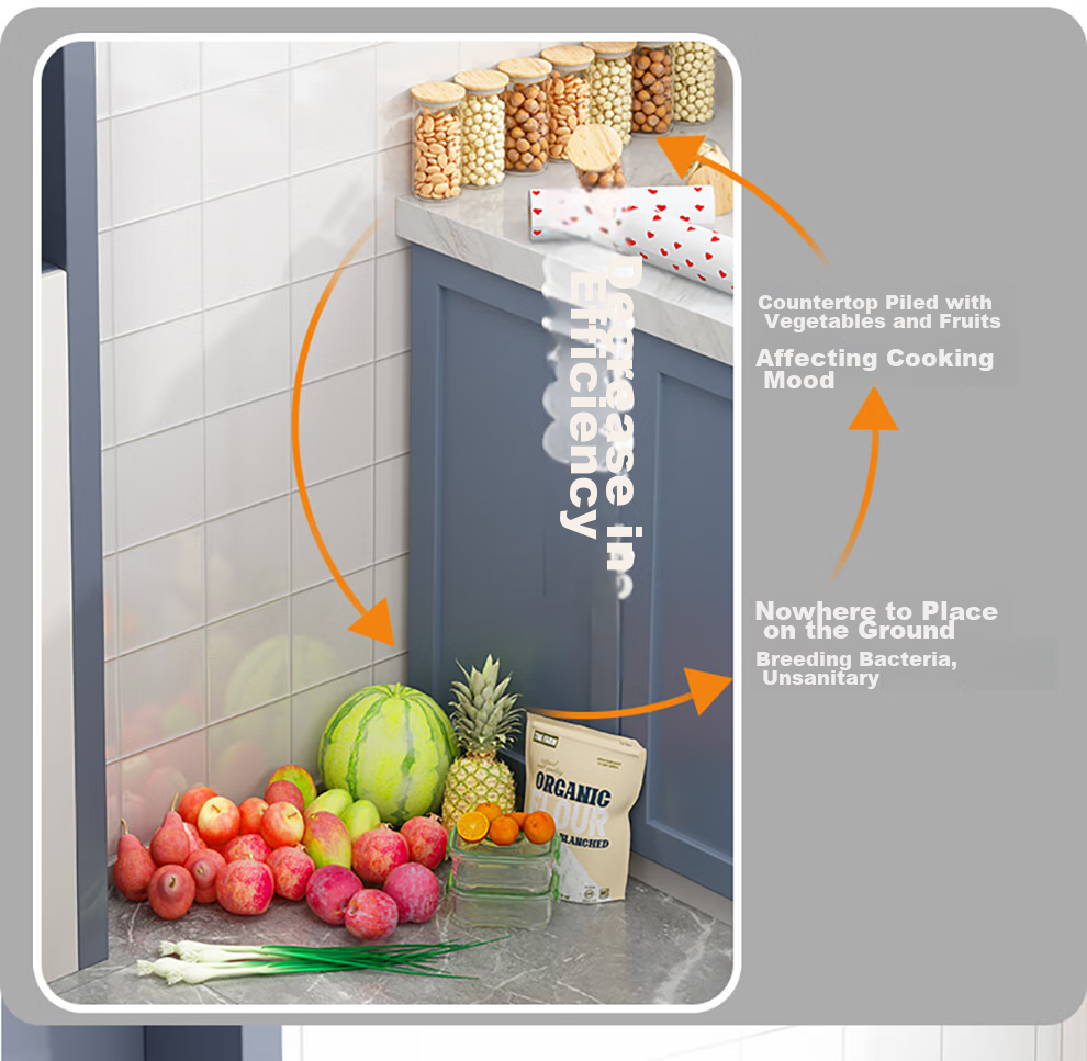 Shuaishi Kitchen Storage Rack, Fruit And Vegetable Organizer, Vegetable Shelf, Snack Trolley, Floor-Standing Basket 3
