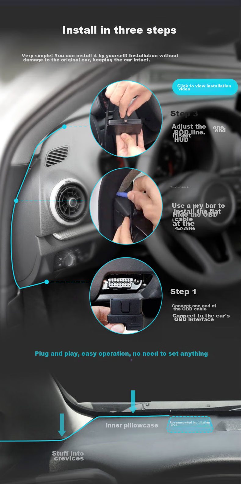 XINWUZHIJING M8 HUD Head-Up Display, Universal OBD Car Navigation System, High-Definition Projection for Driving, 2026 Model 14